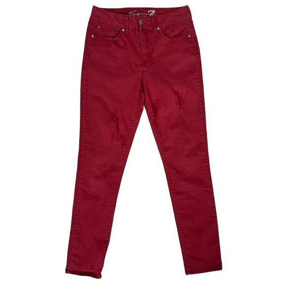 Seven7 High Rise Skinny Cherry Red Pants Size 6 - Picture 1 of 5